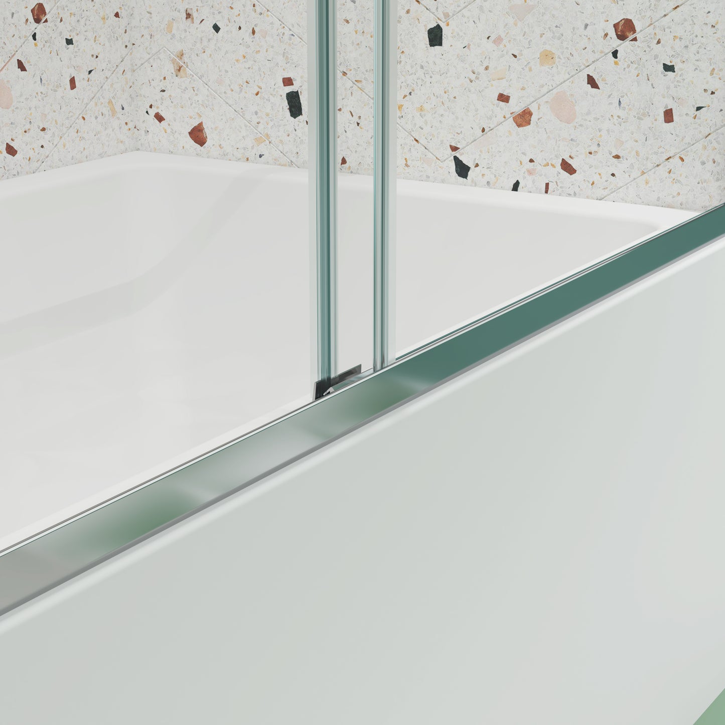 Bypass shower door, sliding door, with 1/4" tempered glass and Chromed finish 4870 MLNshops]