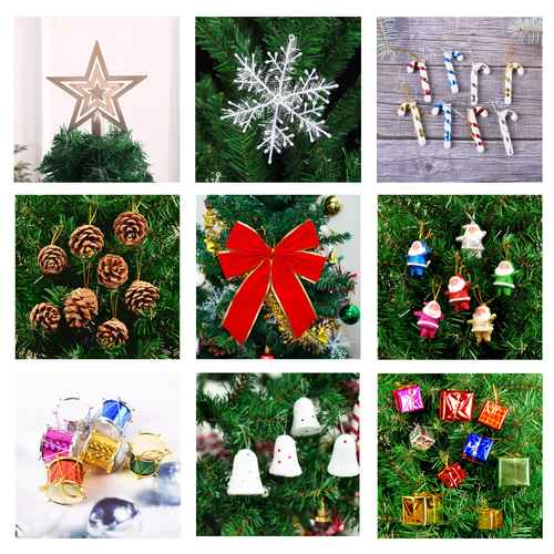 Ornaments included with the 5 ft Christmas tree