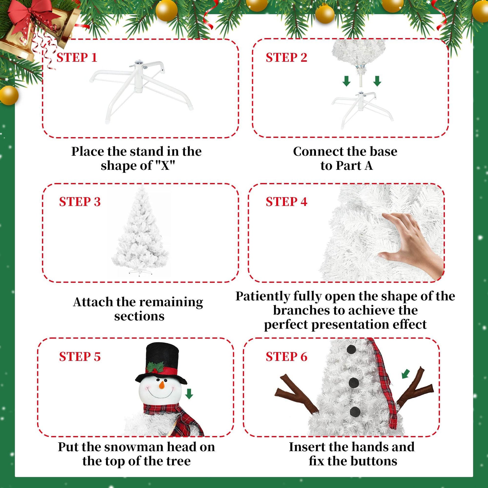 4ft Snowman Christmas Tree -Shaped Christmas Tree with Light