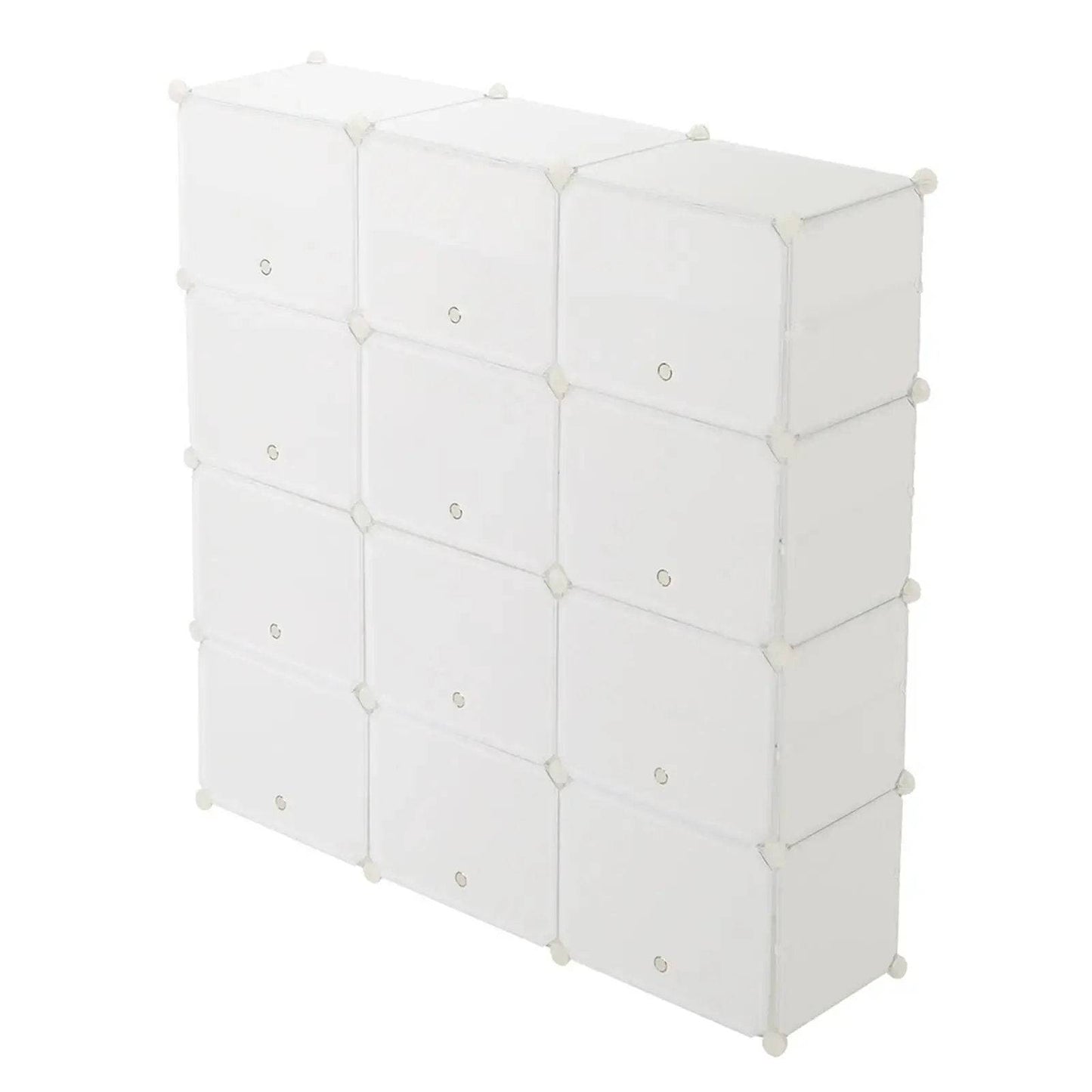 8-Tier Portable 48 Pair Shoe Rack Organizer 24 Grids Tower Shelf Storage Cabinet Stand, White