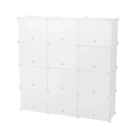 8-Tier Portable 48 Pair Shoe Rack Organizer 24 Grids Tower Shelf Storage Cabinet Stand, White MLNshops]