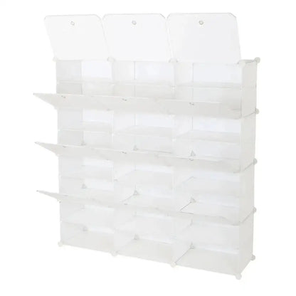 8-Tier Portable 48 Pair Shoe Rack Organizer 24 Grids Tower Shelf Storage Cabinet Stand, White MLNshops]