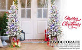 Flocked Christmas tree with LED lights decorating ideas