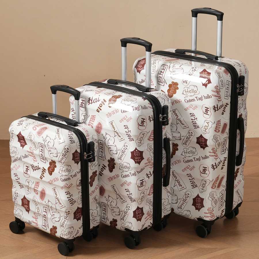Luggage Set 3 Piece – Hardshell Suitcases with Spinner Wheels and TSA Lock, Lightweight Durable PC+ABS, Vibrant Glossy Expandable Design for Travel (20&