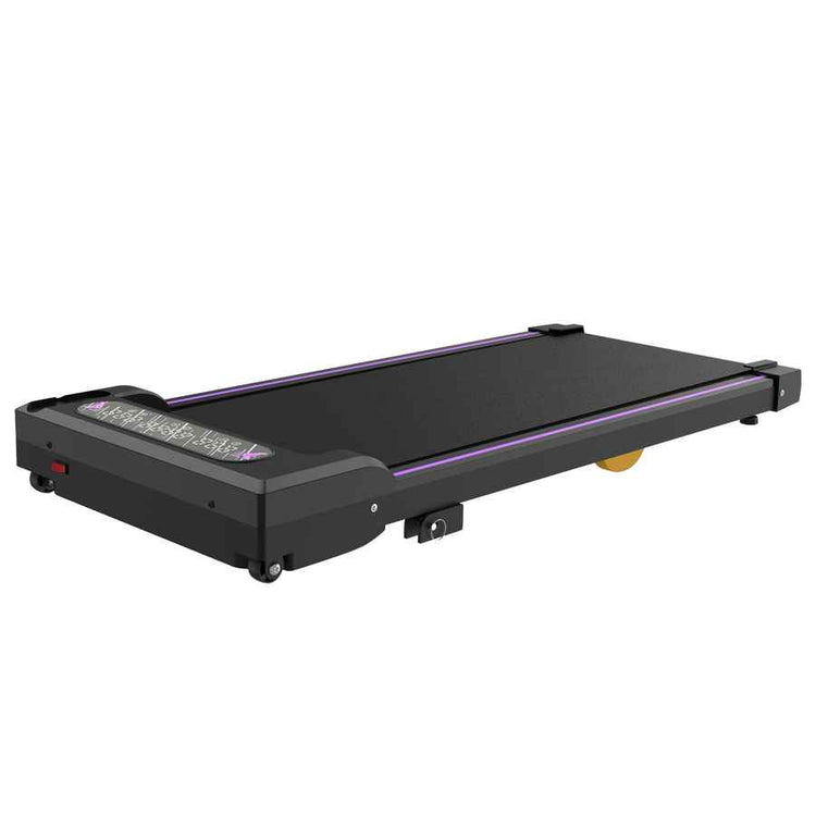 Black portable under-desk treadmill with LED display, 2.5HP motor, compact design for home office exercise
