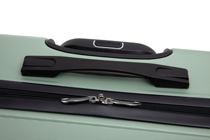 Hardshell Suitcase with Spinner Wheels ABS Luggage Sets Lightweight Durable Suitcase,8-Piece Set (20/24/28+portable handbag + 4 pieces storage bag set) , GREEN