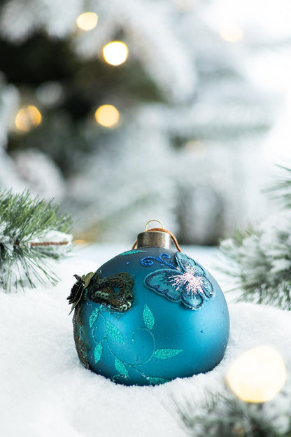 D3.9' Christmas Ball Ornaments, Glass Decorative Hanging Ball Christmas Tree Ornaments for Holiday Party Decorations, Set of 6