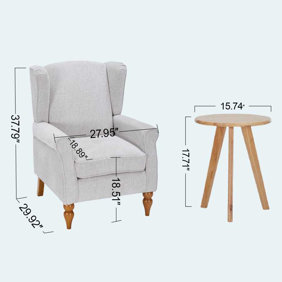 Vintage armchair and side table set for relaxation
