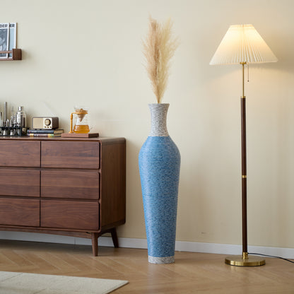 39-inch floor vase decor with pampas grass beside a wooden dresser and lamp, ideal for stylish home and garden decor.
