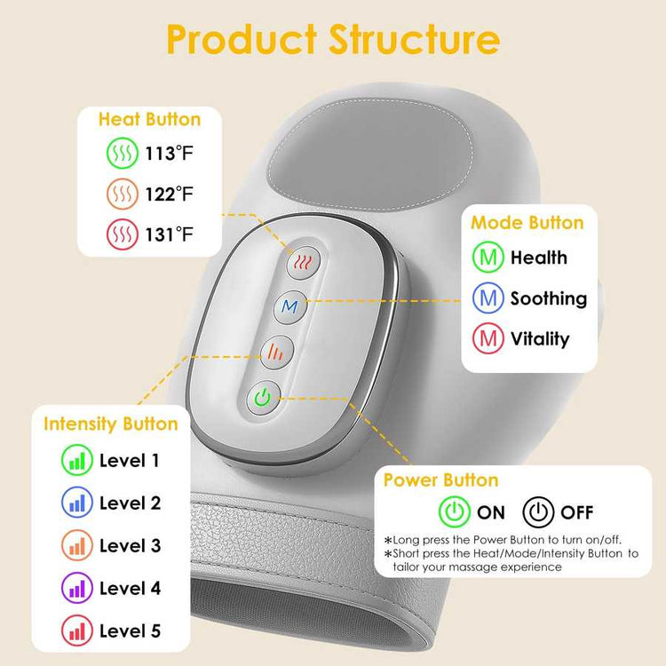 Cordless Hand Massager with 14 Airbags, 3 Massage Modes