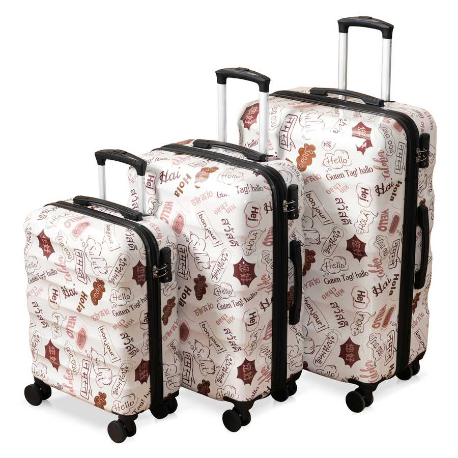 Luggage Set 3 Piece – Hardshell Suitcases with Spinner Wheels and TSA Lock, Lightweight Durable PC+ABS, Vibrant Glossy Expandable Design for Travel (20&