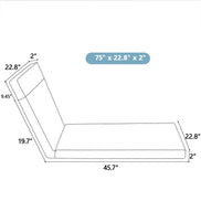 Technical drawing of a rectangular object with dimensions labeled