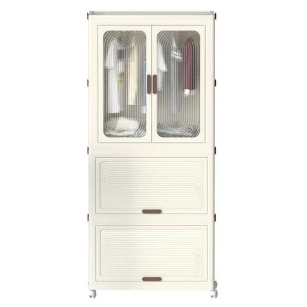 Portable Wardrobe Closet Storage Organizer & Magnetic Doors