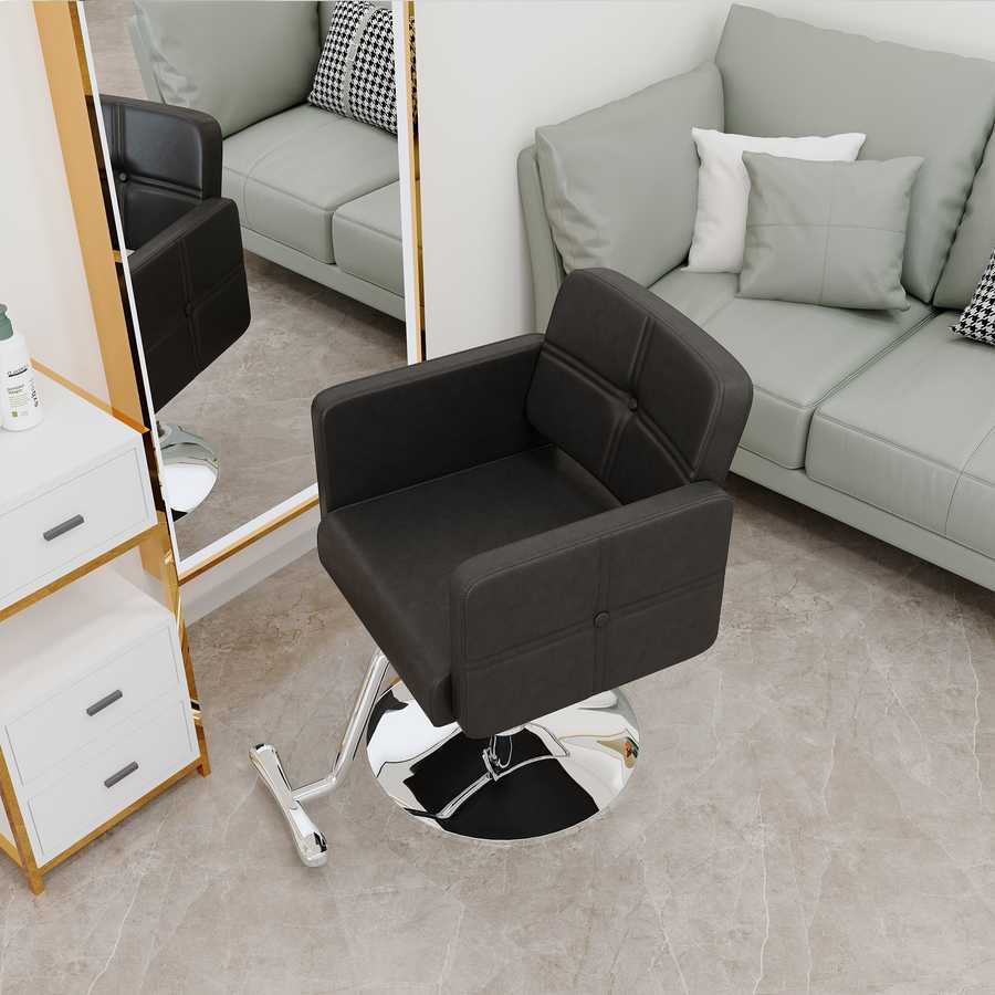 Modern salon interior with white ceiling and lighting