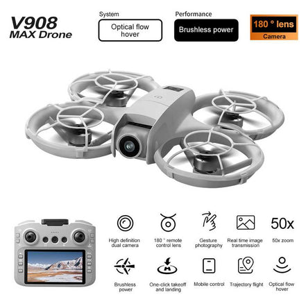 V908 MAX Drone with features listed on a white background