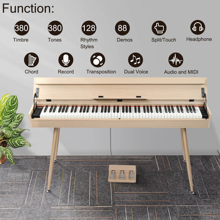 88-Key Digital Piano with Stand - Modern Design