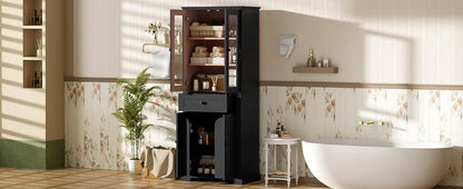 MLNshops 67 inch bathroom linen cabinet - Black Tall Storage