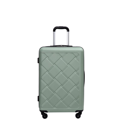 Hardshell Suitcase with Spinner Wheels ABS Luggage Sets Lightweight Durable Suitcase,8-Piece Set (20/24/28+portable handbag + 4 pieces storage bag set) , GREEN