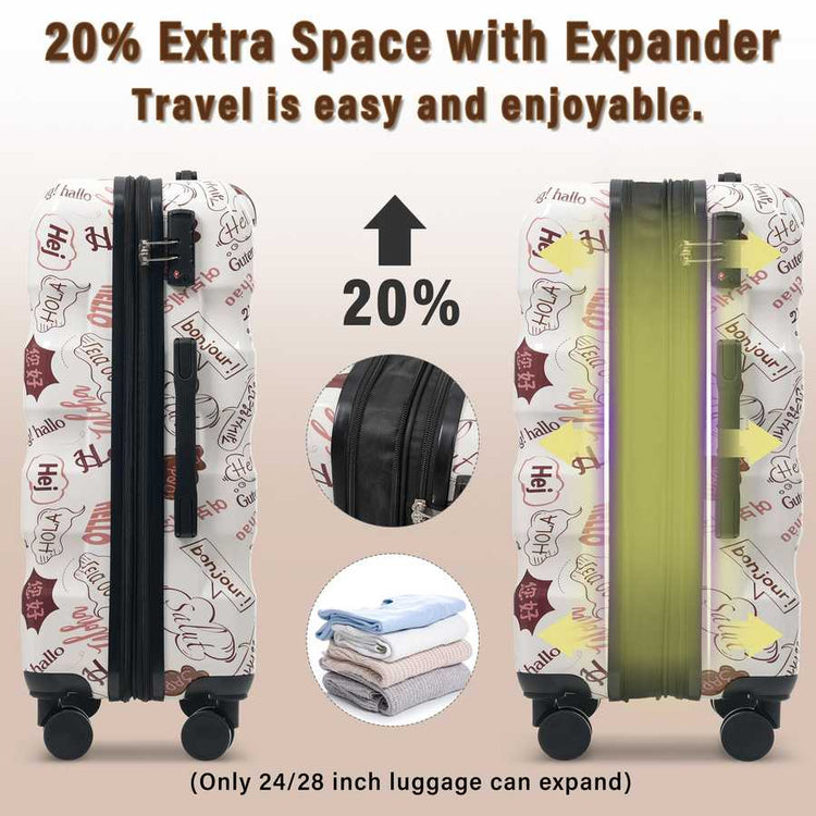 Luggage Set 3 Piece – Hardshell Suitcases with Spinner Wheels and TSA Lock, Lightweight Durable PC+ABS, Vibrant Glossy Expandable Design for Travel (20&