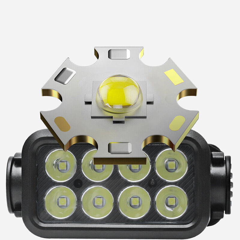 8LED Headlamp Super Bright Outdoor Head Light- Type C Charging