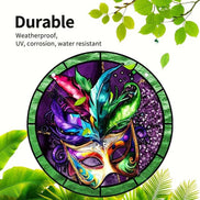Durable Venetian Mask Wall Art with UV print, corrosion and water-resistant, designed for long-lasting home and garden decor.