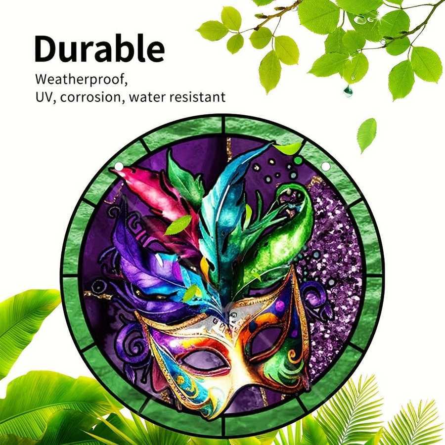 Durable Venetian Mask Wall Art with UV print, corrosion and water-resistant, designed for long-lasting home and garden decor.