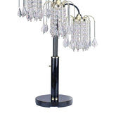 Table lamp with crystal accents on a white background