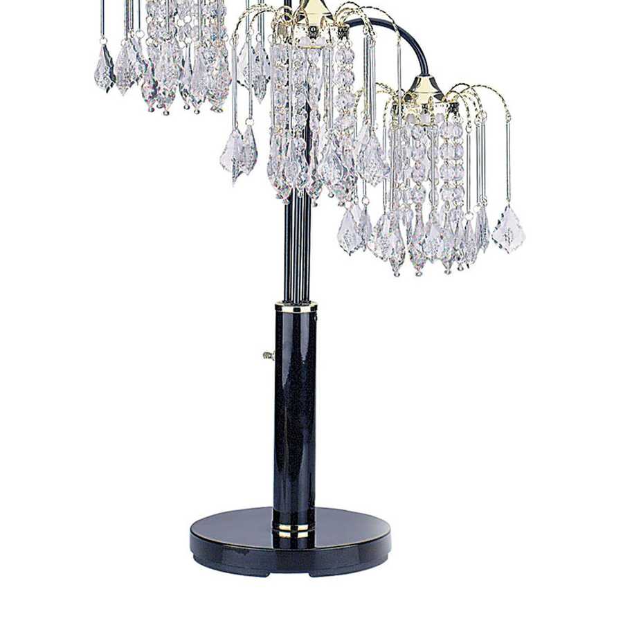 Table lamp with crystal accents on a white background