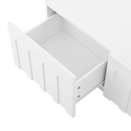 Close-up of single drawer from Modern TV Stand and Coffee Table Set, showing smooth interior and sturdy construction.