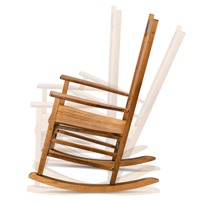 68.5*86*115CM Square Wooden Rocking Chair Wavy Backboard Original Color MLNshops]