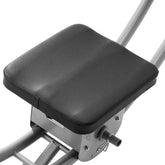 Black weight bench pad on a white background