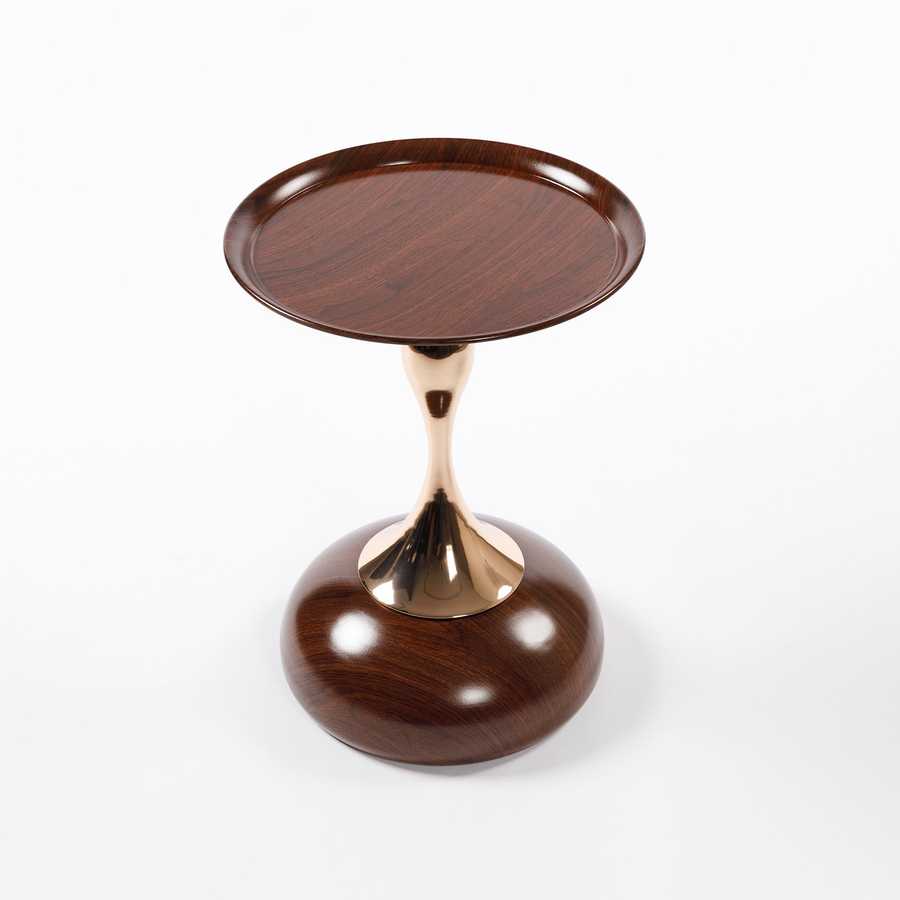 Mermaid Tail End Coffee Table Round Side Table, Modern Metal Pedestal Table, Minimalist Accent Table for Small Spaces, Drink Martini Table Decoration for Living Room