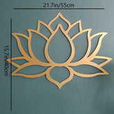 Decorative lotus metal wall art with dimensions for home decor