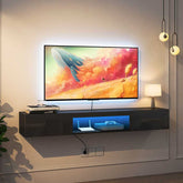Floating TV Stand Wall Mounted with 16 Color LEDs,63&