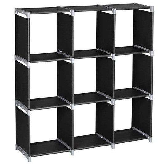 mlnshops 9 Compartments Storage Rack Black Shelf - MLNshops