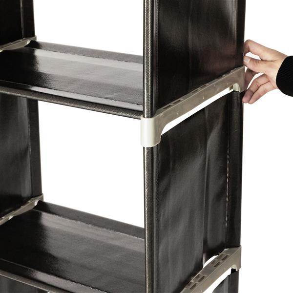 mlnshops 9 Compartments Storage Rack Black Shelf