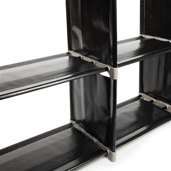 mlnshops 9 Compartments Storage Rack Black Shelf