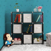 mlnshops 9 Compartments Storage Rack Black Shelf