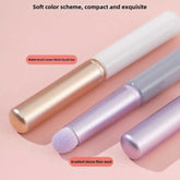 Gradient fiber wool lip brushes from the Lip & Makeup Brush Set - 3PCS with matte birch handles, compact and ideal for travel use.