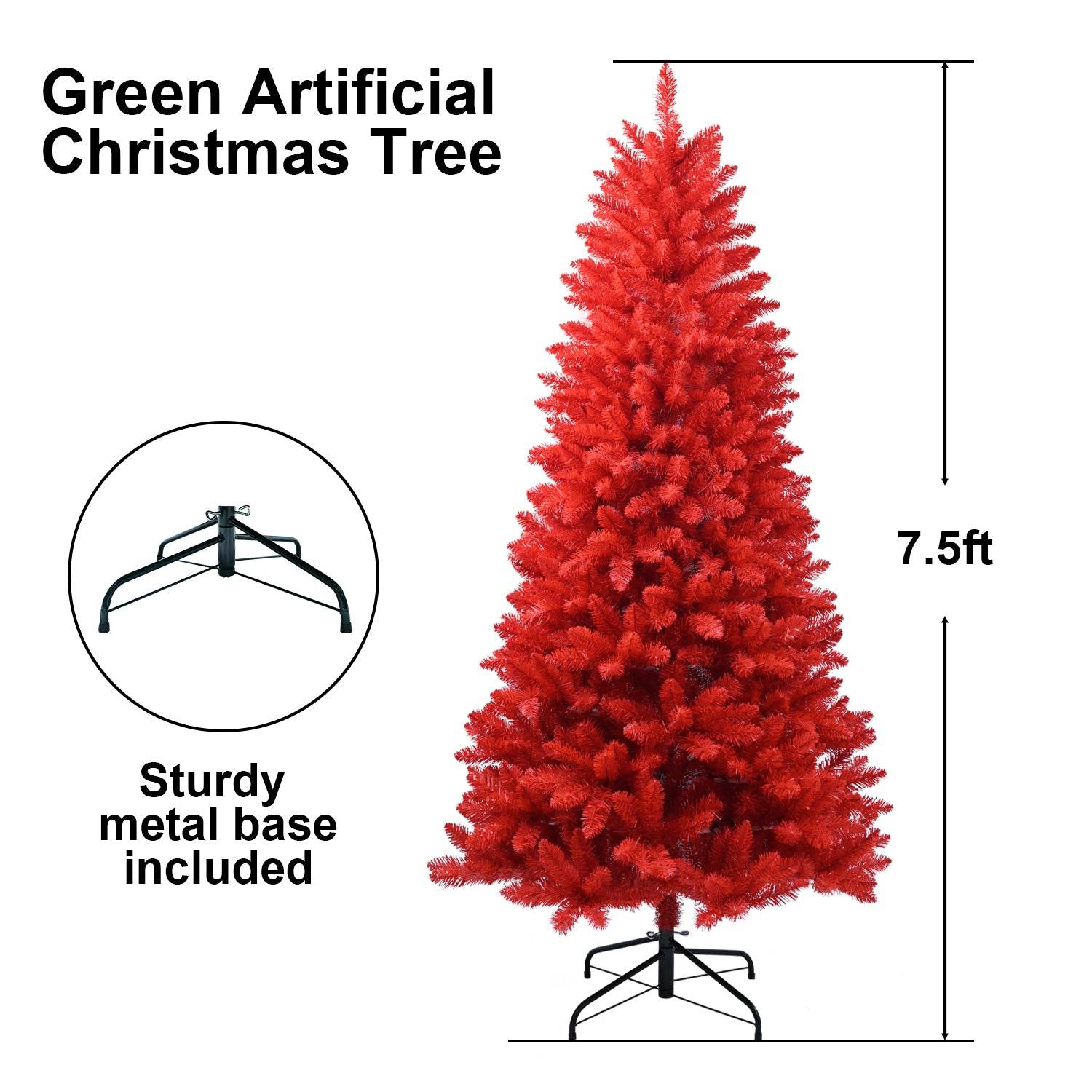 6ft Red Christmas Tree: Vibrant Holiday Decor with 804 Tips