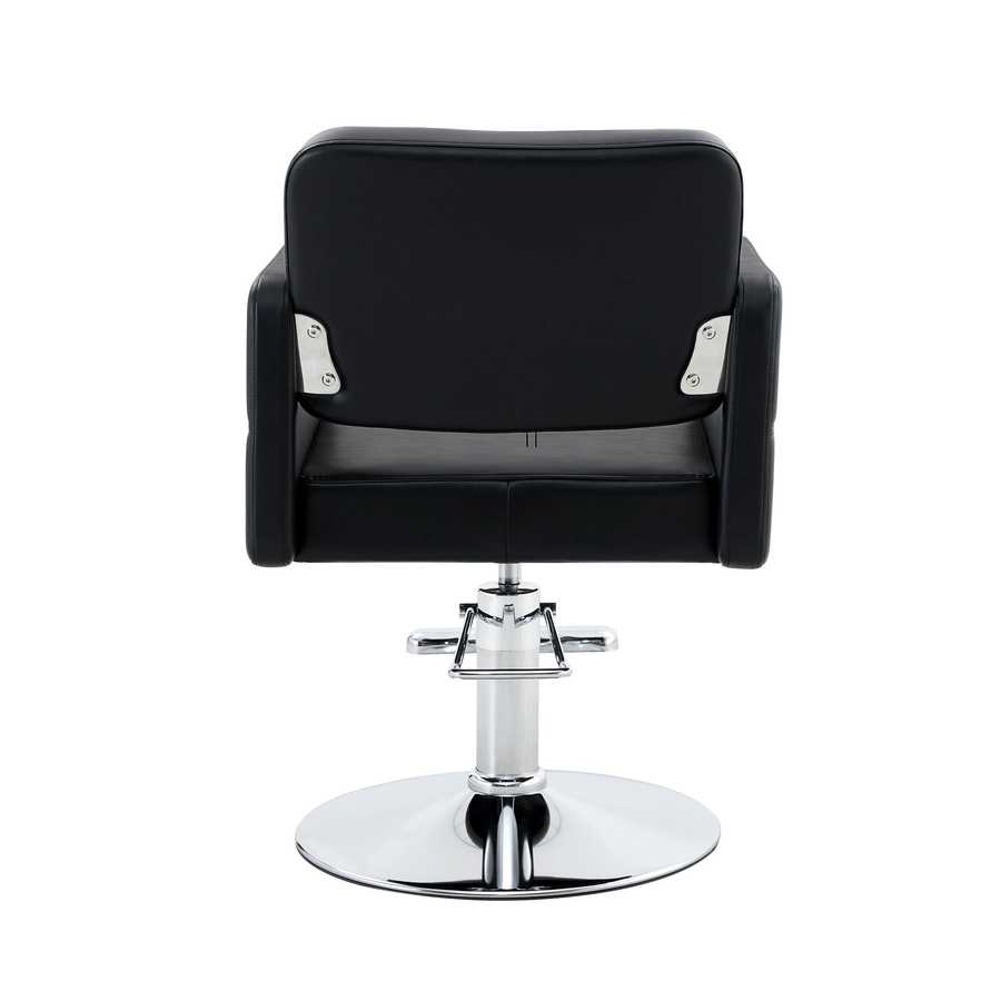 Modern black salon chair with armrests
