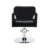 Modern black salon chair with armrests