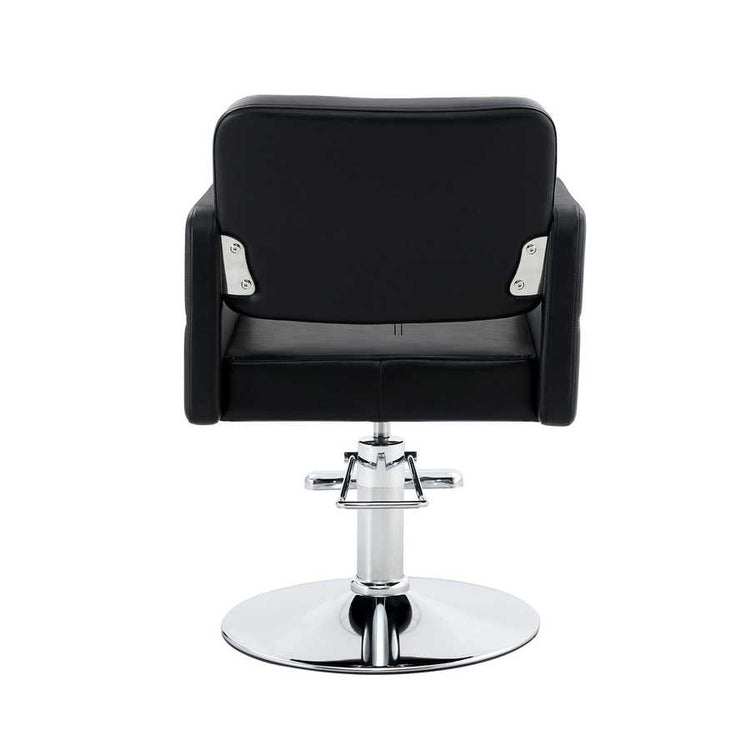 Modern black salon chair with armrests