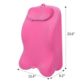Pink memory foam posture support pillow with dimensions 23.6 x 13.4 x 8.2 inches, designed for ergonomic back and lumbar alignment.