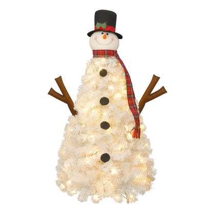 4ft Snowman Christmas Tree -Shaped Christmas Tree with Light