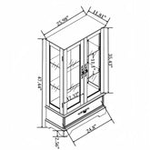 MLNshops black lighted curio cabinet with glass doors