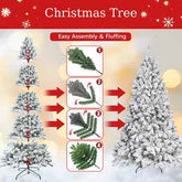 Flocked Christmas tree with pine cones size comparison chart
