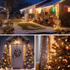 100 ft C9 LED Christmas string lights on a house, front door and Christmas tree