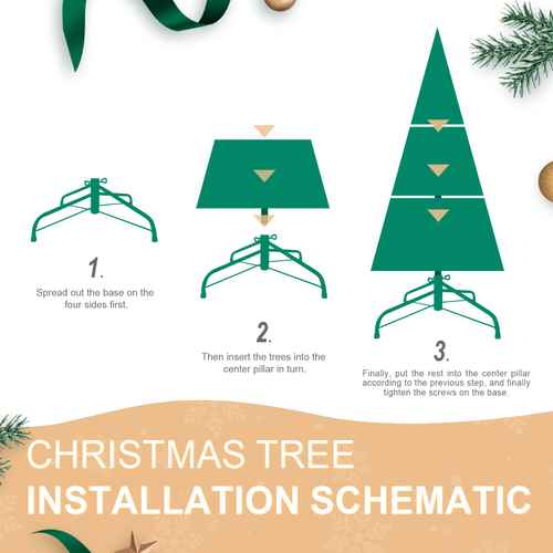 4 ft green Christmas tree installation steps