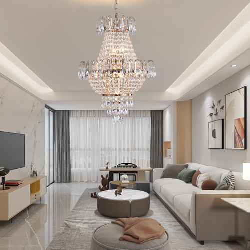 Gold Crystal Chandeliers for Luxury Ceiling Lighting